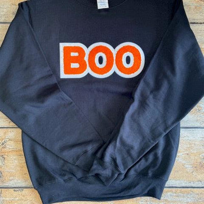 boo halloween black sweatshirt