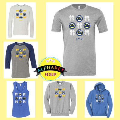 Heritage Elementary Bows and Logos design on tees and sweatshirts collage