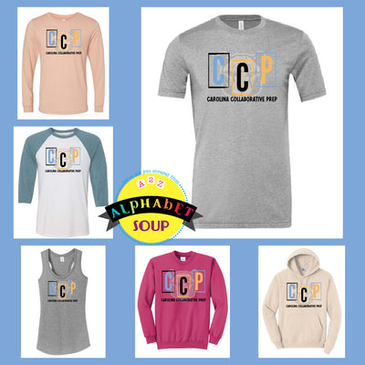 Carolina Collaborative Prep Boxed CCP Cheetah Design on the Tees and Sweatshirt Collage