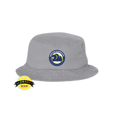 Heritage Elementary Bucket Hat with Logo in Grey