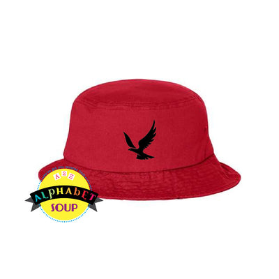 bucket hat with embroidered logo