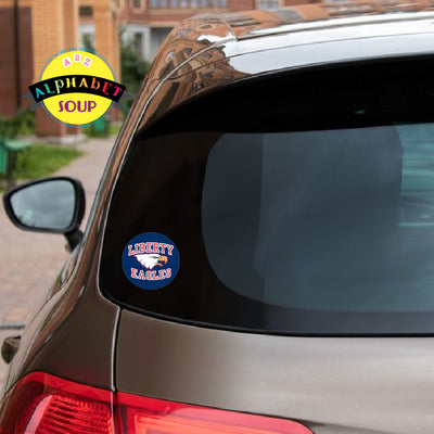 Liberty High School circle eagle logo car decal