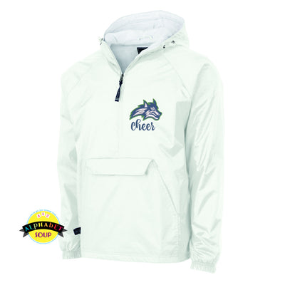 Jr Wolves Cheer Wolf logo is embroidered on the Charles River Apparel classic lined pullover