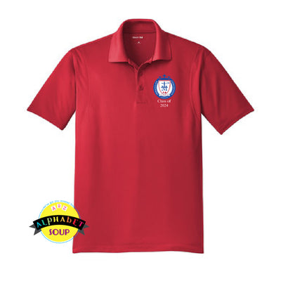 Sport Tek performance polo with the ICD crest and Class of 2024 embroidered on the left chest.