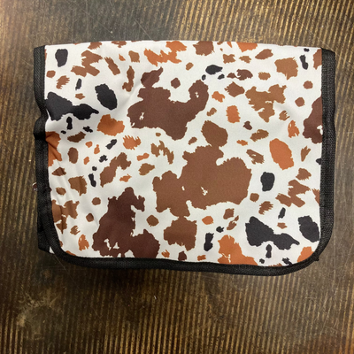 cow print toiletry bag