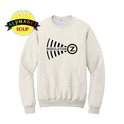 Modulation Z logo on crewneck sweatshirt with pocket in oatmeal