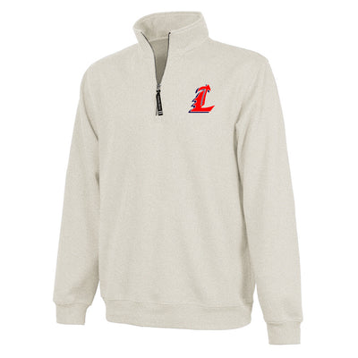 Liberty High School L logo on cream crosswinds pullover