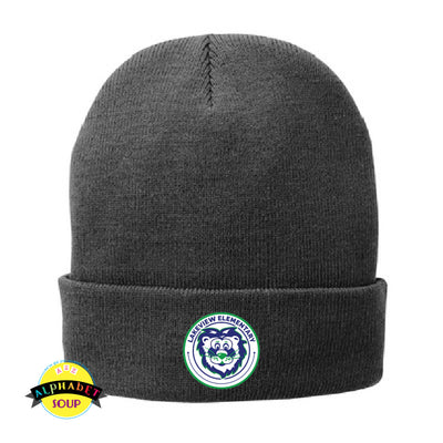 Port & Co cuffed beanie with the Lakeview Elementary logo