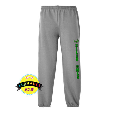  elastic bottom sweatpants silex owls logo down the left leg