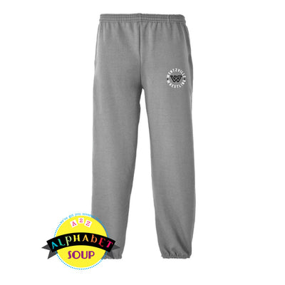 Youth and Adult Port and Company Cuff sweatpants with WWF logo on the left leg