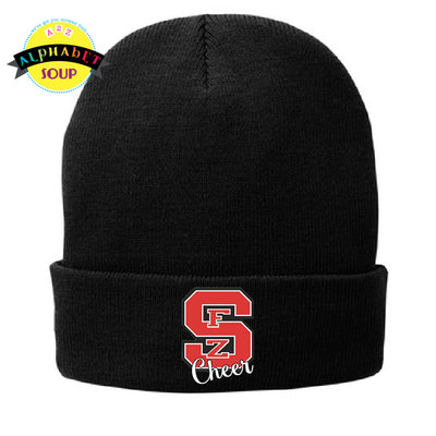 Lined Cuffed Beanie embroidered with the FZS Bulldogs Cheer logo