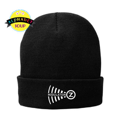 Modulation Z logo on black cuffed beanie