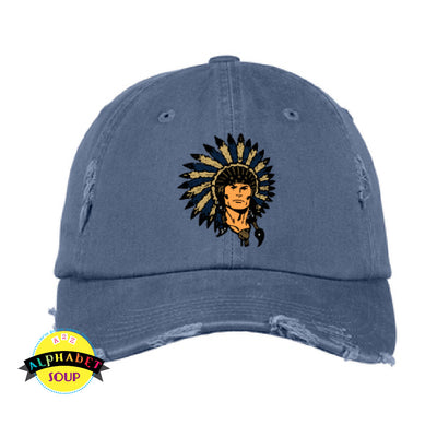 Distressed hat embroidered with the Wentzville Middle School logo