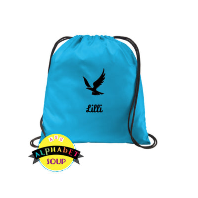 pleasant lane drawstring backpack with logo add name for $3