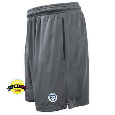 Youth and adult driveline shorts with the Lakeview Elementary logo