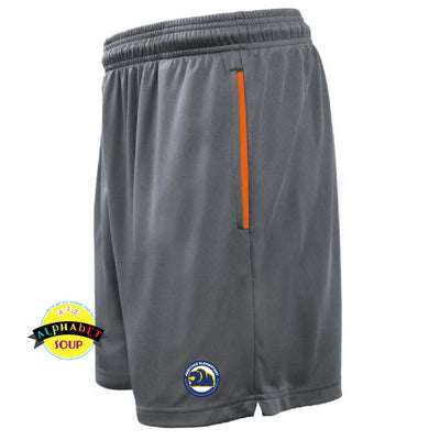 Heritage Elementary Driveline Shorts with Logo in Grey/Orange