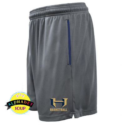 Pennant driveline shorts with holt basketball logo on left leg