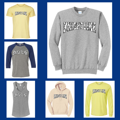 FHN Knightline Toile Arched Knightline design on sweatshirts and tees collage