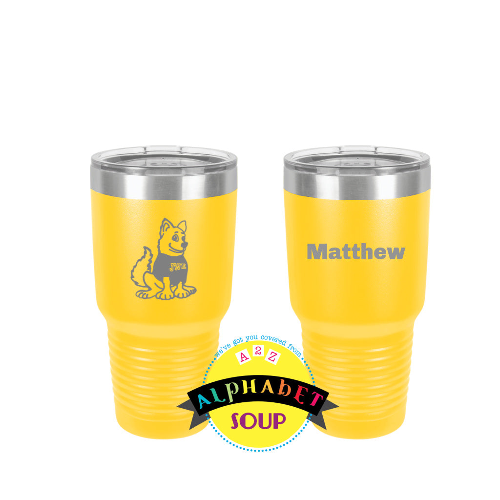 alphabet tumblers John Weldon Elementary Stainless Etched Tumbler