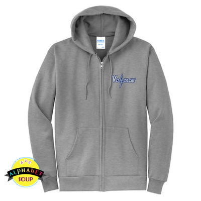 Full zip hoodie sweatshirt with embroidered logo