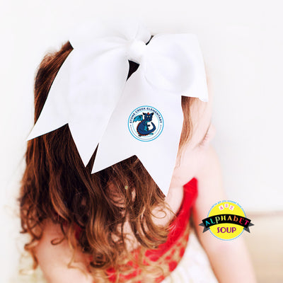 Hair Bow embroidered with the Stone Creek Elementary Logo