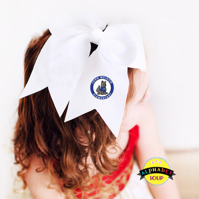 Hair Bow embroidered with the John Weldon Elementary Logo