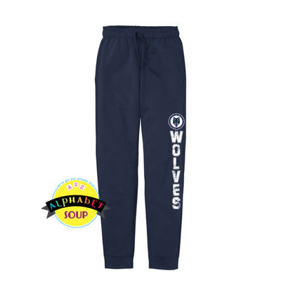 Jogger style sweatpants with Wolves design down leg