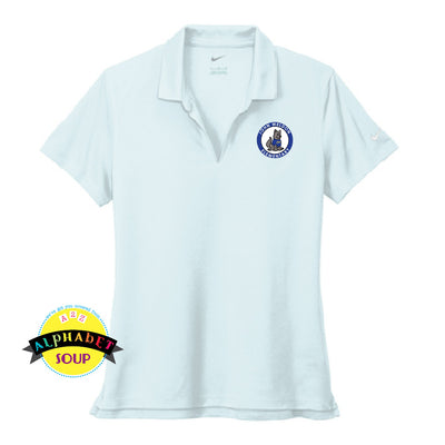 Nike Dri-Fit ladies polo embroidered with the John Weldon Elementary logo