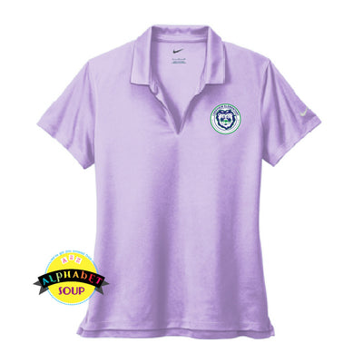 Nike Ladies dri-fit polo embroidered with the Lakeview Elementary Logo