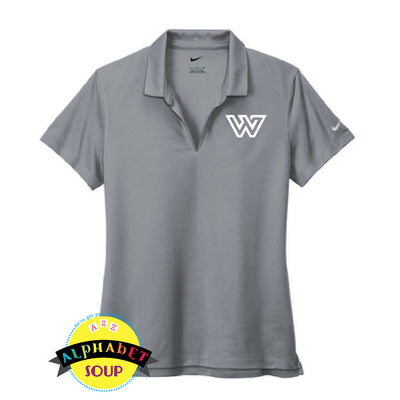 Ladies Nike polo with WWF logo embroidered on the left chest 