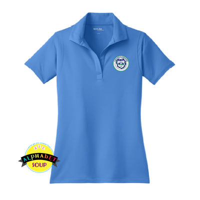 Sport-Tek performance polo embroidered with the Lakeview Elementary Logo