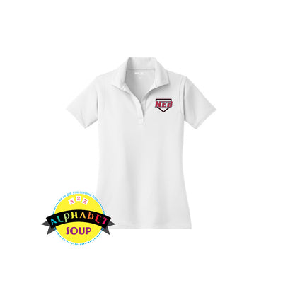 sport tek womens polo with new era logo embroidered on left chest