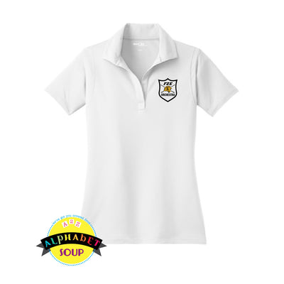 Ladies Sport Tek polo with the FZE Orchestra logo embroidered on the left chest.