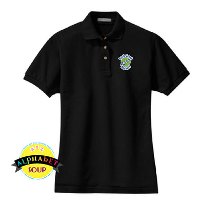 ladies cotton polo with embroidered polo