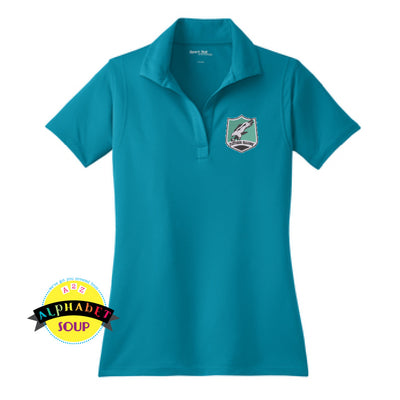 Sport Tek Ladies Performance polo embroided with the Fletcher school logo