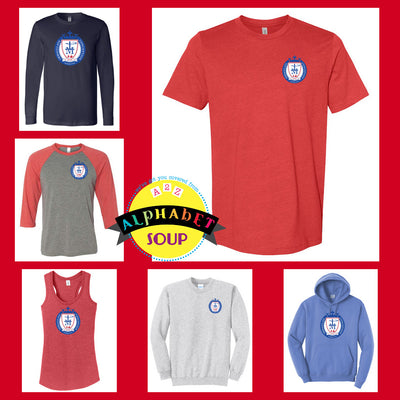 ICD Logo design on tees and sweatshirts collage