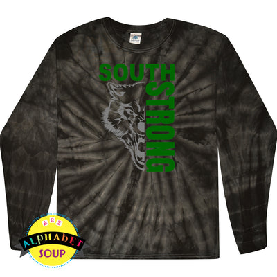 Long Sleeve tie dye tee with Wentzville South Middle School design