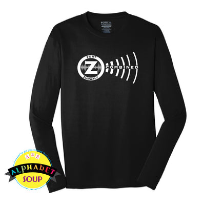 Long sleeve performance tee with printed design