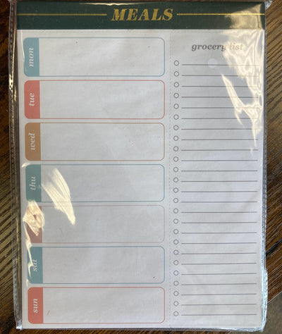 meal prep grocery list notepad