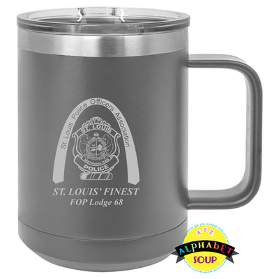 St Louis Police Officers Association etched on the JDS coffee mug