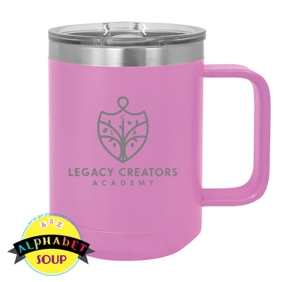 15 ounce mug with etched Legacy Creators Academy logo