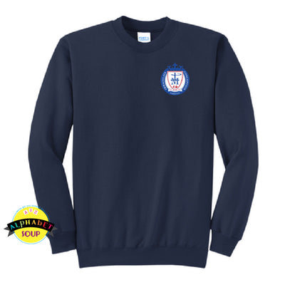 Navy crewneck sweatshirt with the ICD logo embroidered on the left chest.