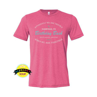 Neon Pink Nashville Birthday Bash Tee