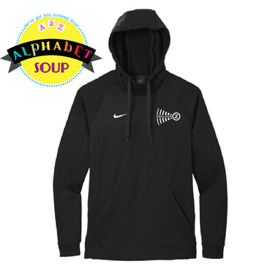 Modulation Z logo on black nike therma fit hoodie