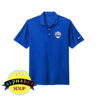 ECMO logo on blue nike polo