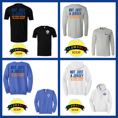 East Central Volleyball Not Just a Jersey design on tees and sweatshirts collage