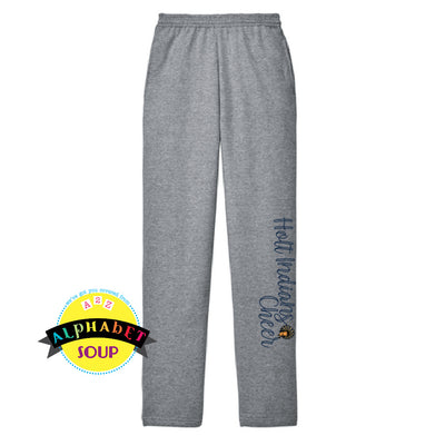 Port & Co sweatpants with Holt Indians Cheer down the leg