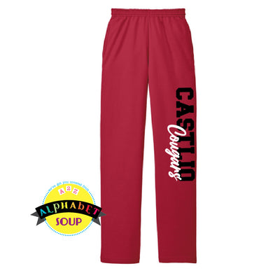 Port and Co open bottom cuff sweatpants with Castlio Cougars