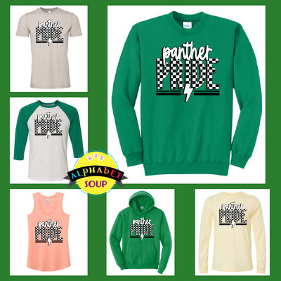 Mehlville Football Panther Pride design on tees and sweatshirts collage