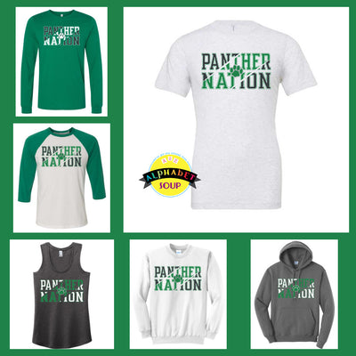 Peine Ridge Elementary Panther Nation Design Collage of tees and sweatshirts
